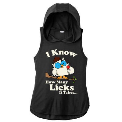 Funny Vintage I Know How Many Licks It Takes Ladies PosiCharge Tri-Blend Wicking Draft Hoodie Tank