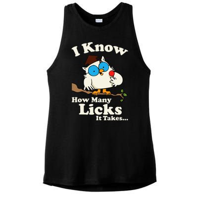 Funny Vintage I Know How Many Licks It Takes Ladies PosiCharge Tri-Blend Wicking Tank