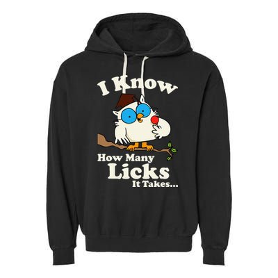 Funny Vintage I Know How Many Licks It Takes Garment-Dyed Fleece Hoodie