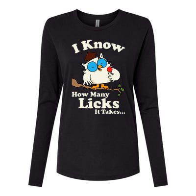 Funny Vintage I Know How Many Licks It Takes Womens Cotton Relaxed Long Sleeve T-Shirt