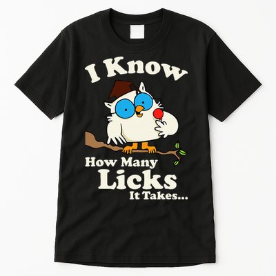 Funny Vintage I Know How Many Licks It Takes Tall T-Shirt