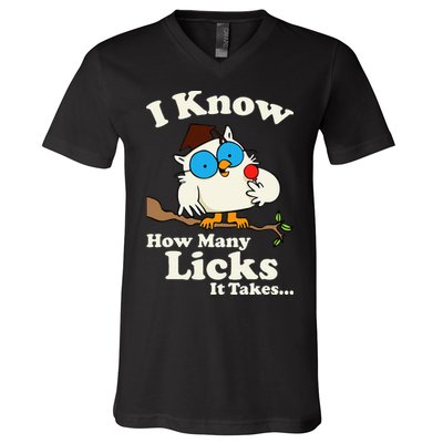 Funny Vintage I Know How Many Licks It Takes V-Neck T-Shirt