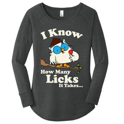 Funny Vintage I Know How Many Licks It Takes Women's Perfect Tri Tunic Long Sleeve Shirt