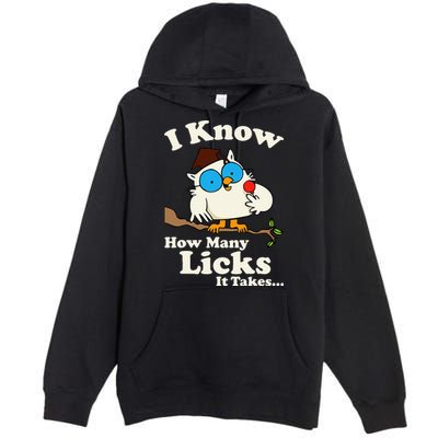 Funny Vintage I Know How Many Licks It Takes Premium Pullover Hoodie