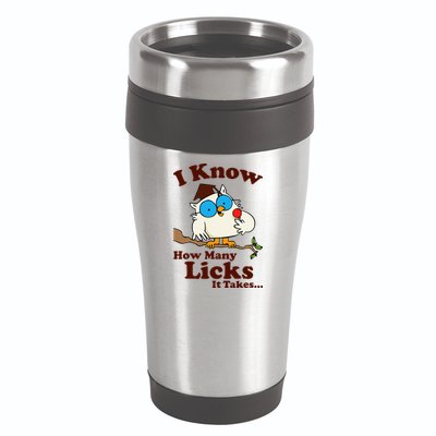 Funny Vintage I Know How Many Licks It Takes 16oz Travel Tumbler