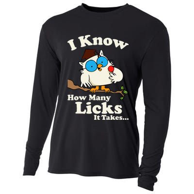 Funny Vintage I Know How Many Licks It Takes Cooling Performance Long Sleeve Crew