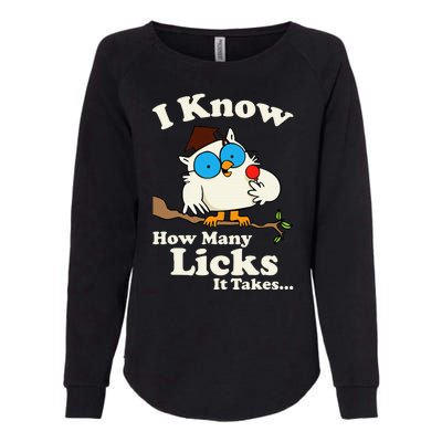 Funny Vintage I Know How Many Licks It Takes Womens California Wash Sweatshirt