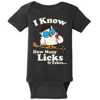Funny Vintage I Know How Many Licks It Takes Baby Bodysuit