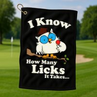 Funny Vintage I Know How Many Licks It Takes Golf Towel