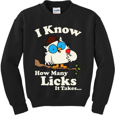 Funny Vintage I Know How Many Licks It Takes Kids Sweatshirt