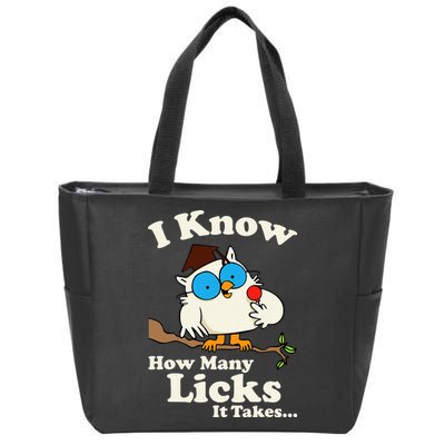 Funny Vintage I Know How Many Licks It Takes Zip Tote Bag