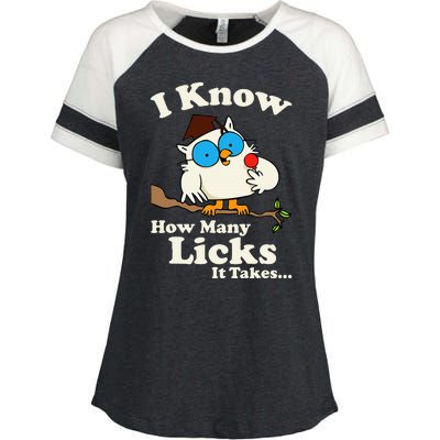 Funny Vintage I Know How Many Licks It Takes Enza Ladies Jersey Colorblock Tee