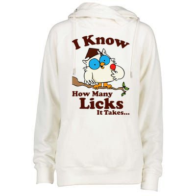 Funny Vintage I Know How Many Licks It Takes Womens Funnel Neck Pullover Hood