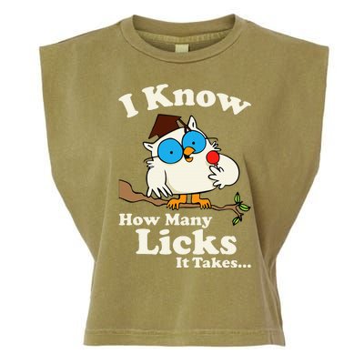 Funny Vintage I Know How Many Licks It Takes Garment-Dyed Women's Muscle Tee