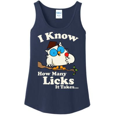 Funny Vintage I Know How Many Licks It Takes Ladies Essential Tank