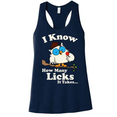 Funny Vintage I Know How Many Licks It Takes Women's Racerback Tank