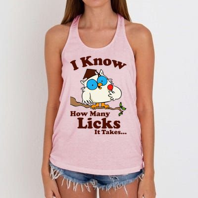 Funny Vintage I Know How Many Licks It Takes Women's Knotted Racerback Tank