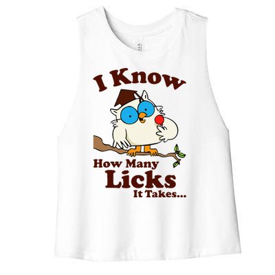 Funny Vintage I Know How Many Licks It Takes Women's Racerback Cropped Tank