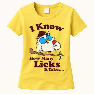 Funny Vintage I Know How Many Licks It Takes Womens T-Shirt