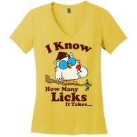Funny Vintage I Know How Many Licks It Takes Women's V-Neck T-Shirt