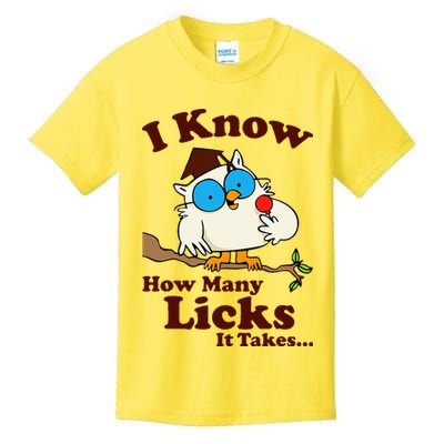 Funny Vintage I Know How Many Licks It Takes Kids T-Shirt