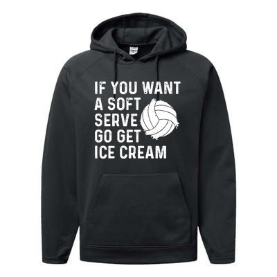 Funny Volleyball If You Want A Soft Serve Volleyball Women Performance Fleece Hoodie