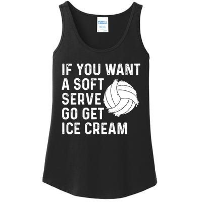 Funny Volleyball If You Want A Soft Serve Volleyball Women Ladies Essential Tank