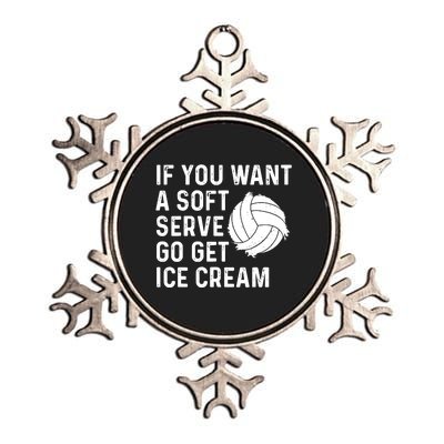 Funny Volleyball If You Want A Soft Serve Volleyball Women Metallic Star Ornament