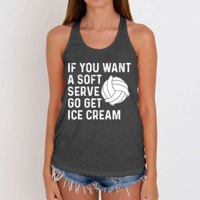 Funny Volleyball If You Want A Soft Serve Volleyball Women Women's Knotted Racerback Tank