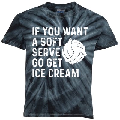 Funny Volleyball If You Want A Soft Serve Volleyball Women Kids Tie-Dye T-Shirt