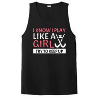 Funny Vintage Ice Hockey Player Hockey Team Field Hockey PosiCharge Competitor Tank