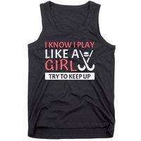 Funny Vintage Ice Hockey Player Hockey Team Field Hockey Tank Top