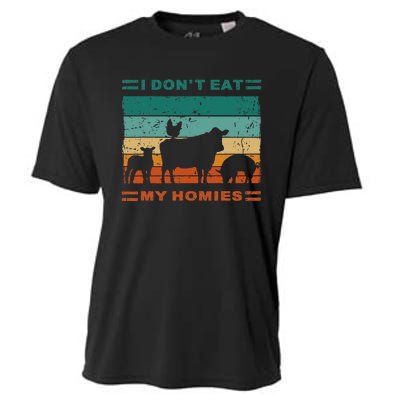 Funny Vegan I Dont Eat My Homies Vegetarian Vegan Vintage Cooling Performance Crew T-Shirt