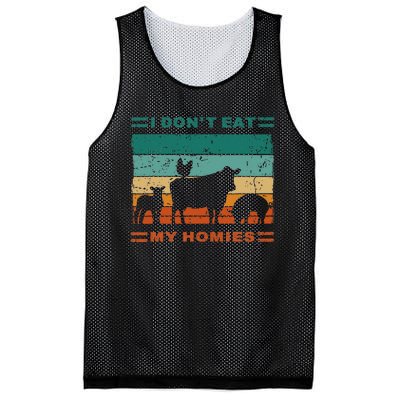 Funny Vegan I Dont Eat My Homies Vegetarian Vegan Vintage Mesh Reversible Basketball Jersey Tank