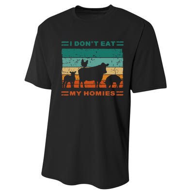 Funny Vegan I Dont Eat My Homies Vegetarian Vegan Vintage Performance Sprint T-Shirt