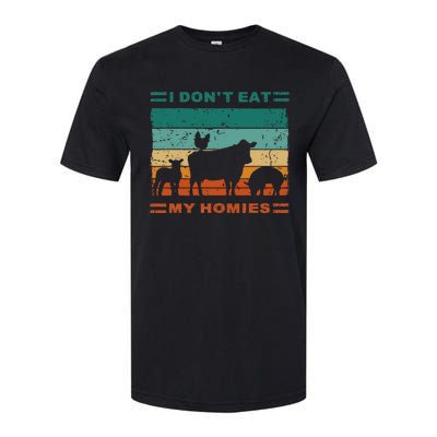 Funny Vegan I Dont Eat My Homies Vegetarian Vegan Vintage Softstyle CVC T-Shirt