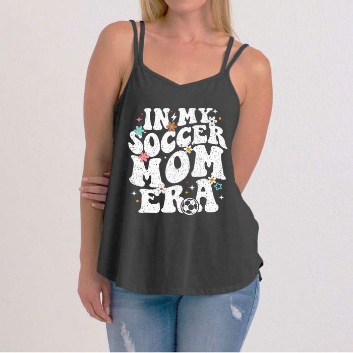 Funny vintage In My Soccer Mom Era Football Mama Groovy life Women's Strappy Tank