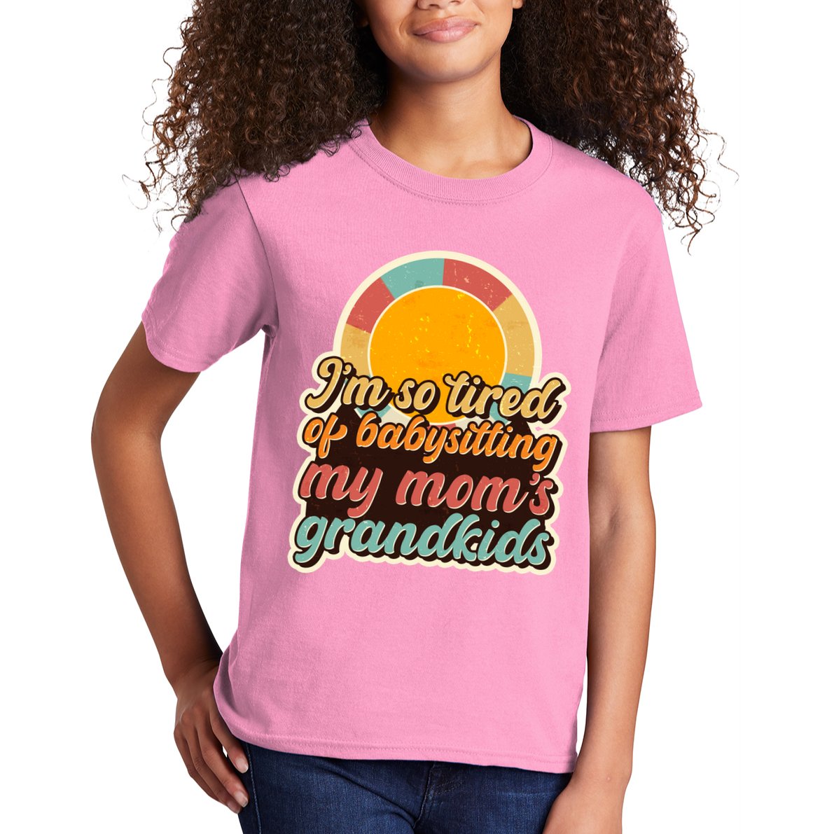 Funny Vintage IM So Tired Of Babysitting My Moms Grandkids Kids T-Shirt