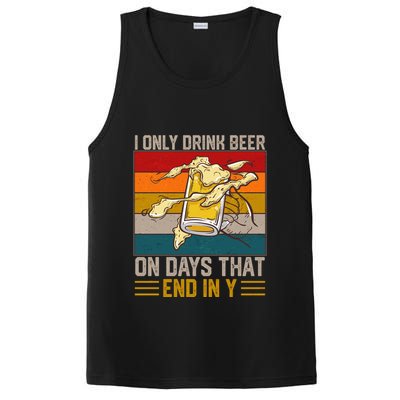 Funny Vintage I Only Drink Beer On Days That End In Y PosiCharge Competitor Tank