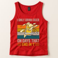 Funny Vintage I Only Drink Beer On Days That End In Y Tank Top