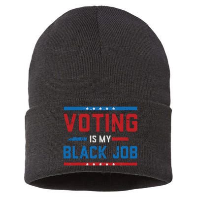 Fun Voting Is My Black Job Vintage Sustainable Knit Beanie