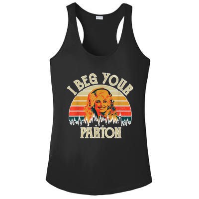 Funny Vintage I Beg Your Parton Funny Ladies PosiCharge Competitor Racerback Tank