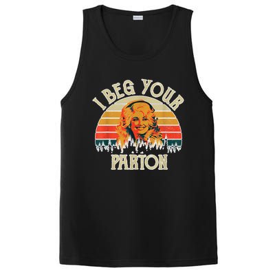 Funny Vintage I Beg Your Parton Funny PosiCharge Competitor Tank