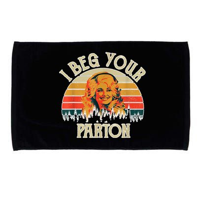 Funny Vintage I Beg Your Parton Funny Microfiber Hand Towel