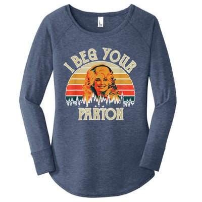 Funny Vintage I Beg Your Parton Funny Women's Perfect Tri Tunic Long Sleeve Shirt