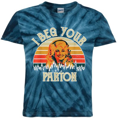 Funny Vintage I Beg Your Parton Funny Kids Tie-Dye T-Shirt