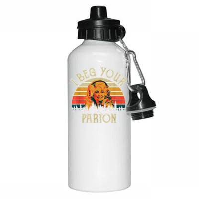 Funny Vintage I Beg Your Parton Funny Aluminum Water Bottle