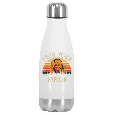 Funny Vintage I Beg Your Parton Funny Stainless Steel Insulated Water Bottle