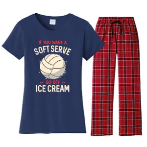 Funny Volleyball If You Want A Soft Serve Voleyball Women's Flannel Pajama Set