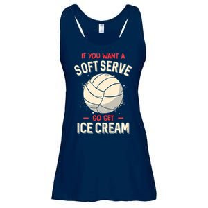 Funny Volleyball If You Want A Soft Serve Voleyball Ladies Essential Flowy Tank